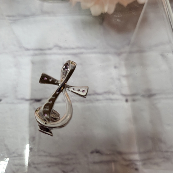 Sing for Joy Sterling Silver Necklace with Cross, Treble Clef & Pink Stones - Picture 4 of 8